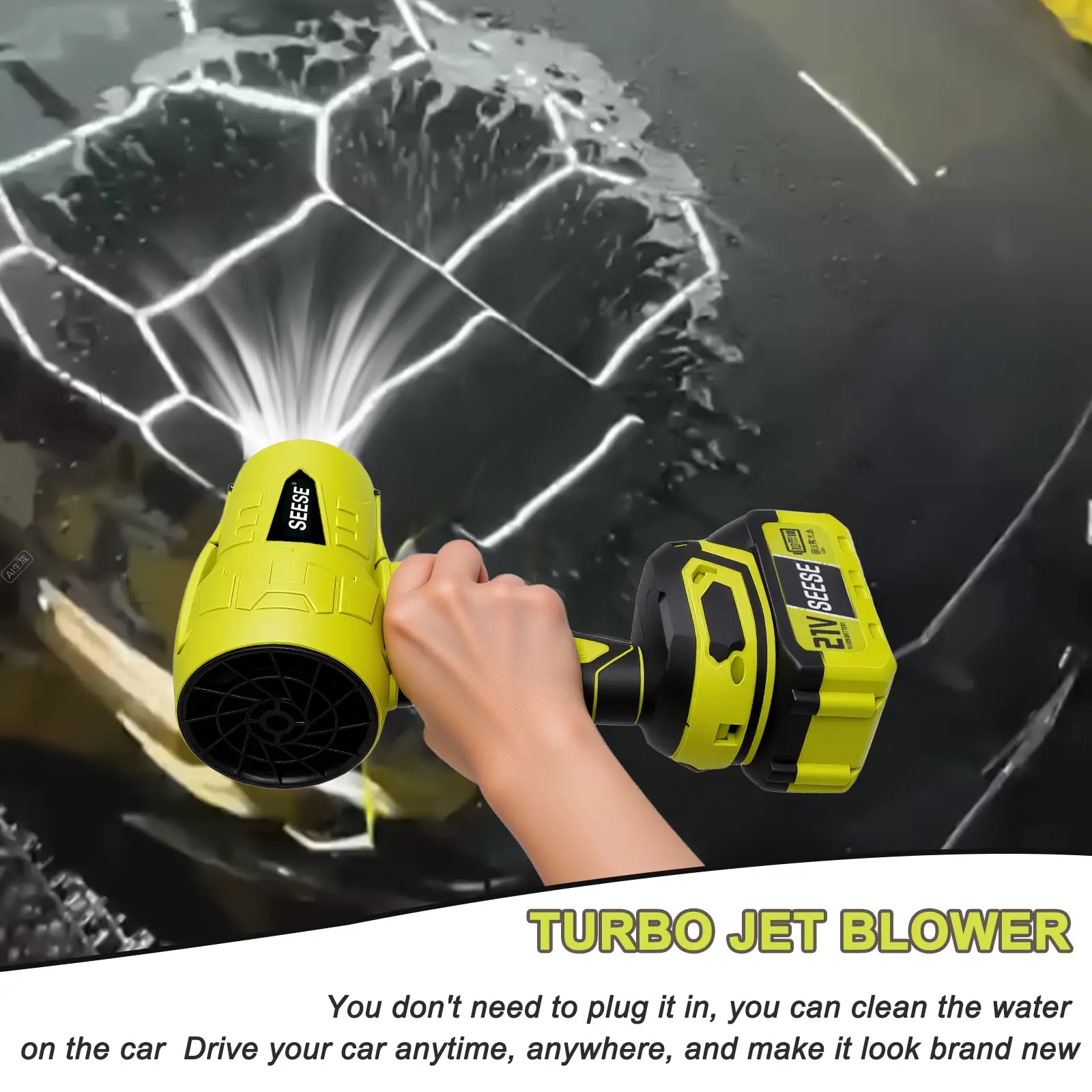 Unleash the Power of the Seese Turbo Jet Blower - The Ultimate Cordless Leaf and Snow Blower for Effortless Outdoor Cleaning!