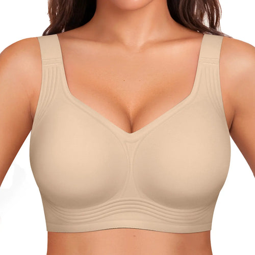 Experience Unmatched Comfort with OEAK Women's Wirefree Padded Everyday Bra - Full Coverage & Stylish!