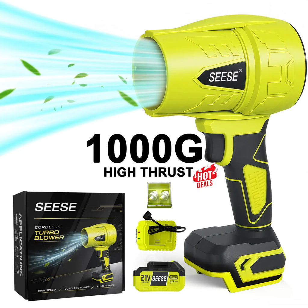 Unleash the Power of the Seese Turbo Jet Blower - The Ultimate Cordless Leaf and Snow Blower for Effortless Outdoor Cleaning!