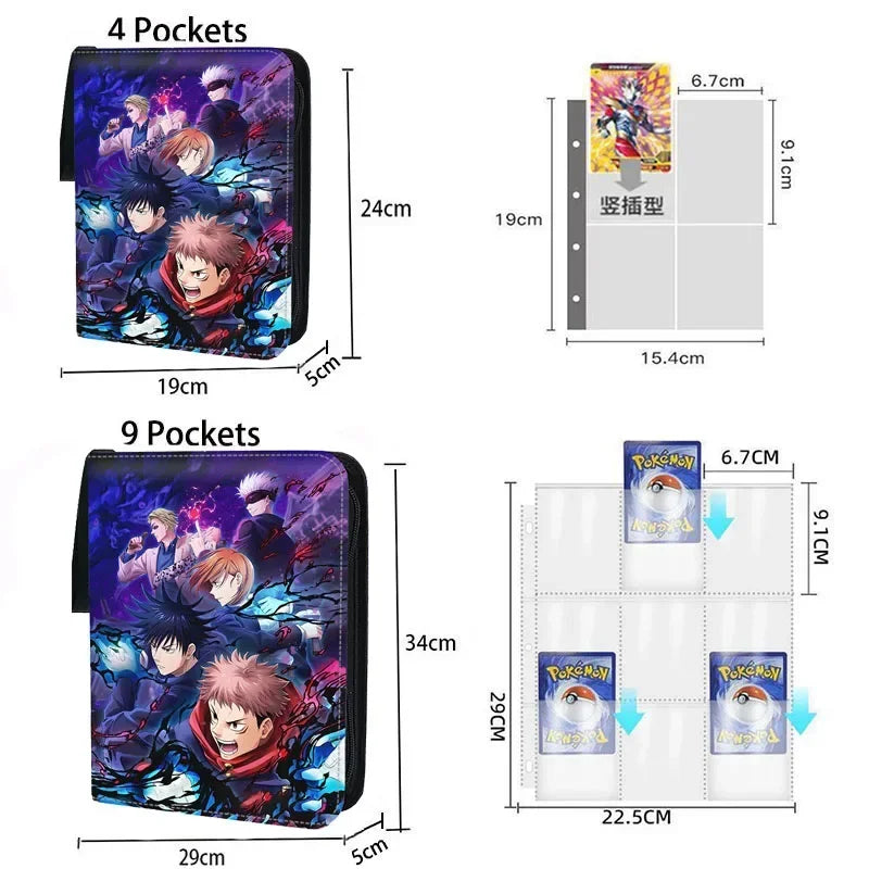 400Pcs/900Pcs My Little Pony Card Album Book Folder 4/9 Card Slots Collections Zipper Double Pocket Zipper Card Binder Holder