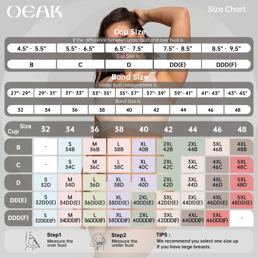 Experience Unmatched Comfort with OEAK Women's Wirefree Padded Everyday Bra - Full Coverage & Stylish!