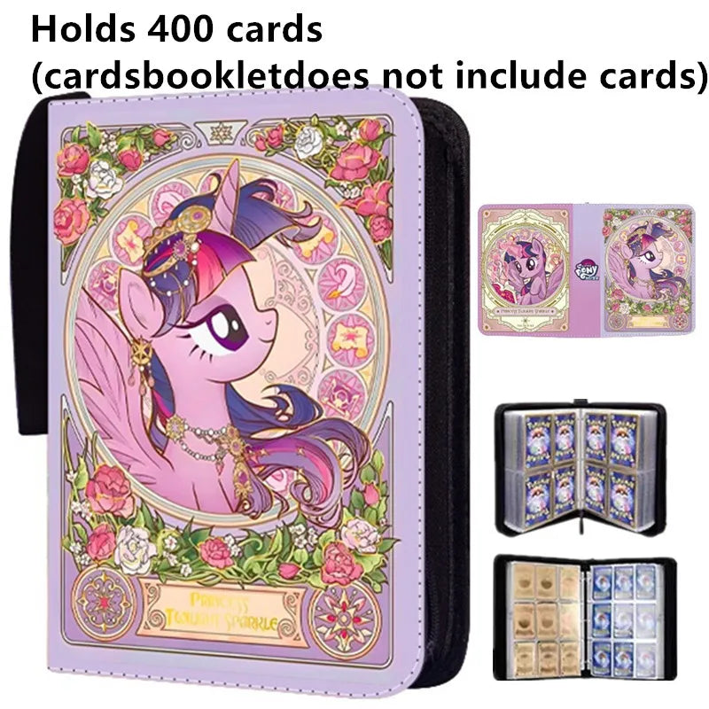 400Pcs/900Pcs My Little Pony Card Album Book Folder 4/9 Card Slots Collections Zipper Double Pocket Zipper Card Binder Holder