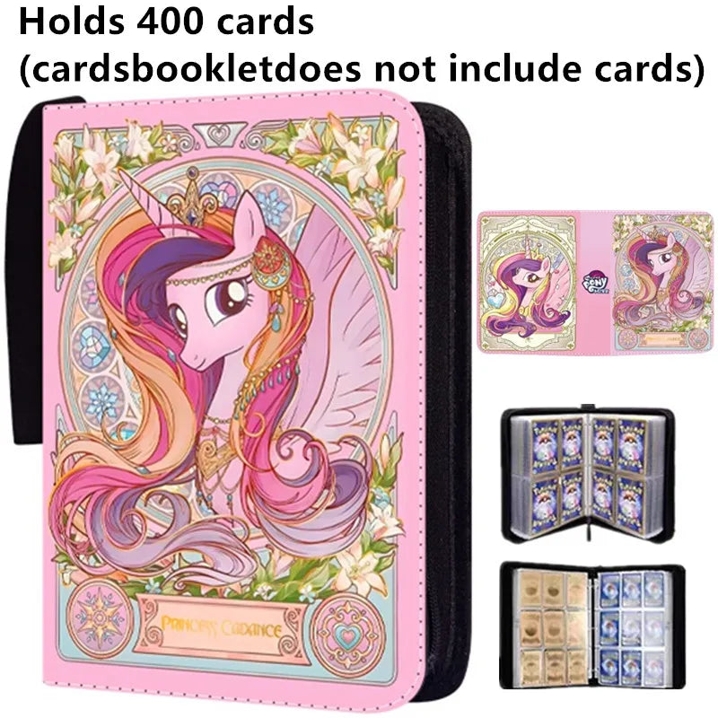 400Pcs/900Pcs My Little Pony Card Album Book Folder 4/9 Card Slots Collections Zipper Double Pocket Zipper Card Binder Holder