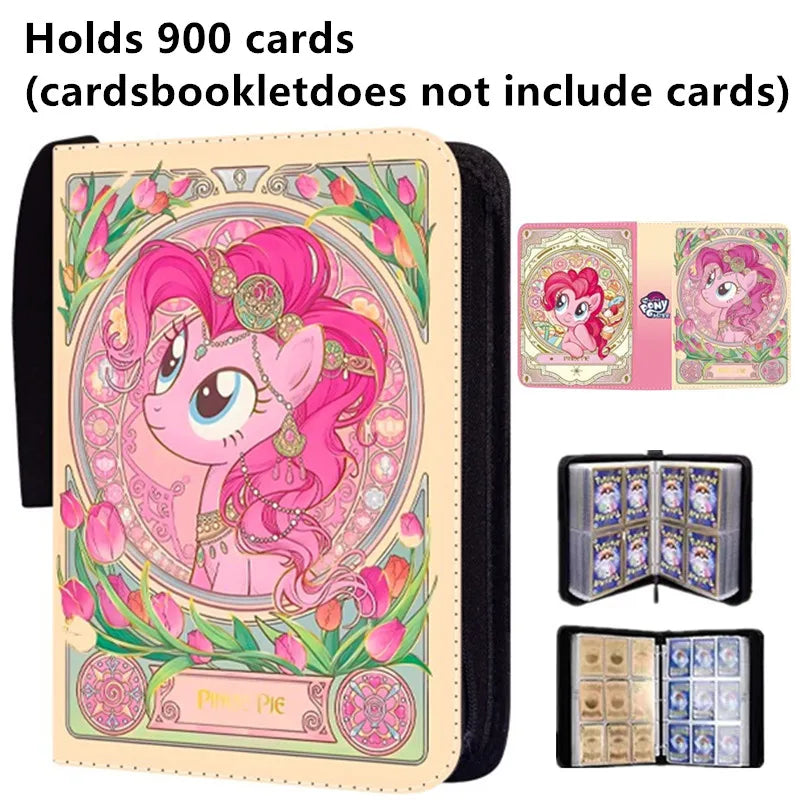 400Pcs/900Pcs My Little Pony Card Album Book Folder 4/9 Card Slots Collections Zipper Double Pocket Zipper Card Binder Holder