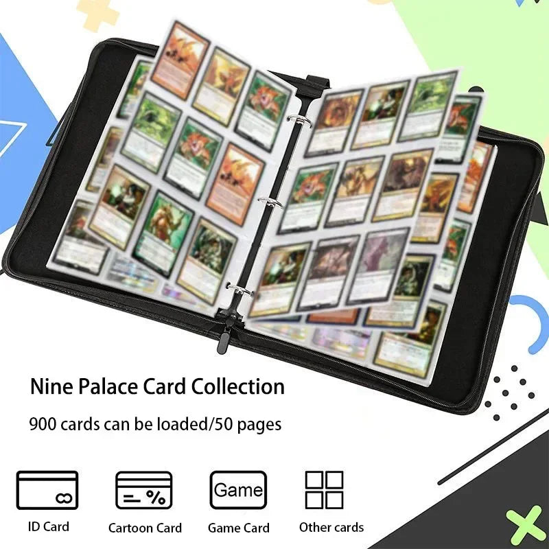 400Pcs/900Pcs My Little Pony Card Album Book Folder 4/9 Card Slots Collections Zipper Double Pocket Zipper Card Binder Holder