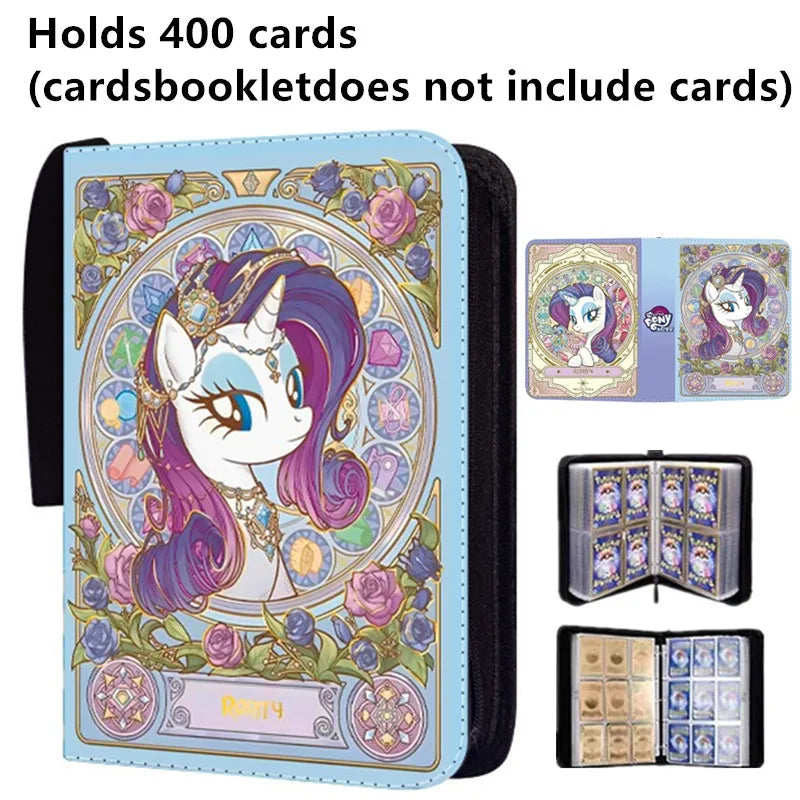 400Pcs/900Pcs My Little Pony Card Album Book Folder 4/9 Card Slots Collections Zipper Double Pocket Zipper Card Binder Holder