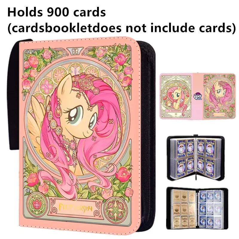 400Pcs/900Pcs My Little Pony Card Album Book Folder 4/9 Card Slots Collections Zipper Double Pocket Zipper Card Binder Holder