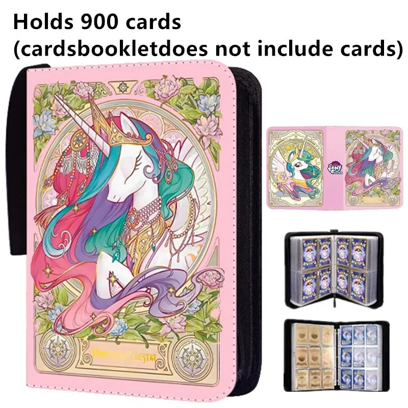 400Pcs/900Pcs My Little Pony Card Album Book Folder 4/9 Card Slots Collections Zipper Double Pocket Zipper Card Binder Holder