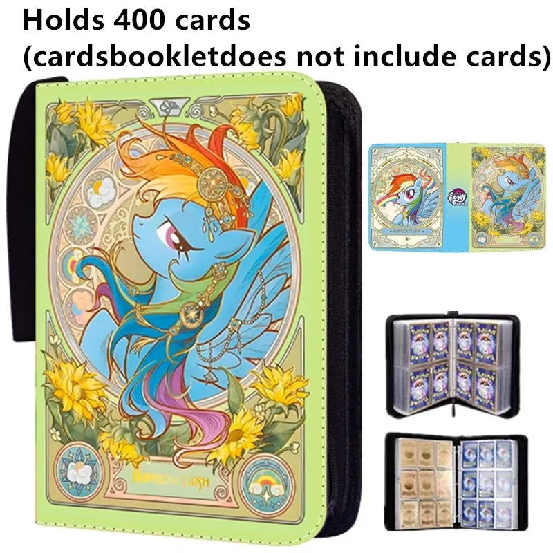 400Pcs/900Pcs My Little Pony Card Album Book Folder 4/9 Card Slots Collections Zipper Double Pocket Zipper Card Binder Holder