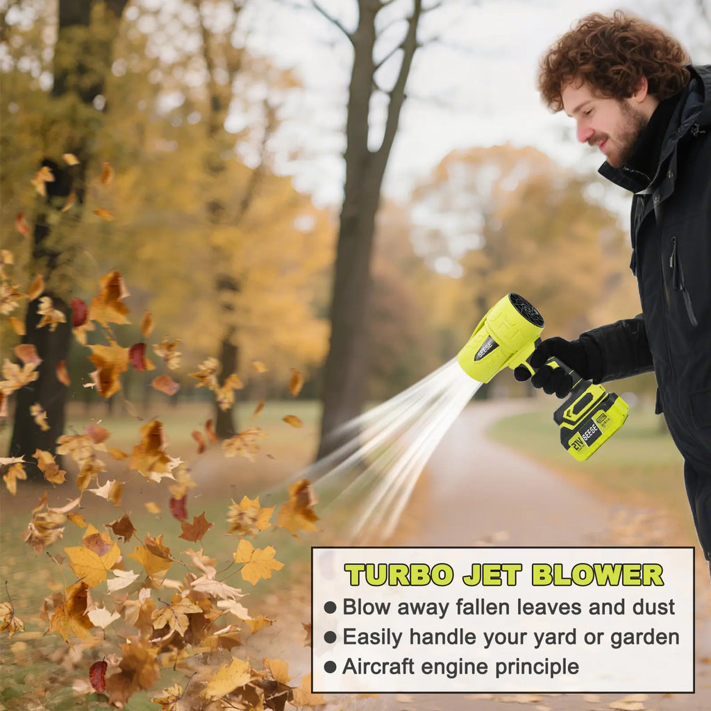 Unleash the Power of the Seese Turbo Jet Blower - The Ultimate Cordless Leaf and Snow Blower for Effortless Outdoor Cleaning!