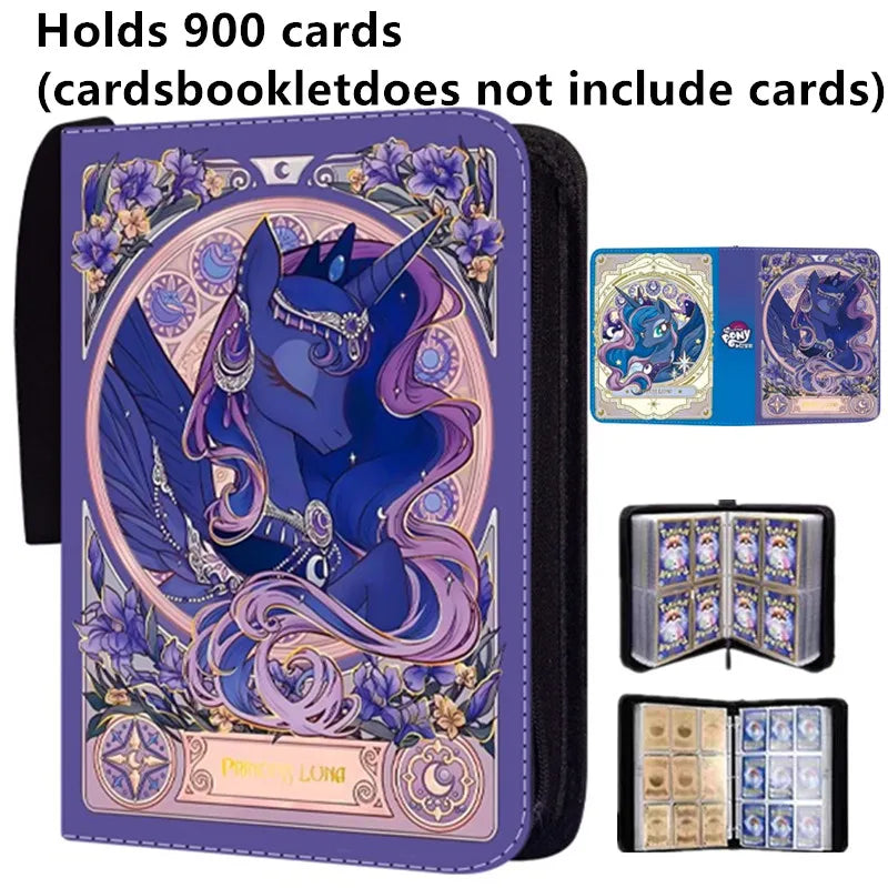 400Pcs/900Pcs My Little Pony Card Album Book Folder 4/9 Card Slots Collections Zipper Double Pocket Zipper Card Binder Holder