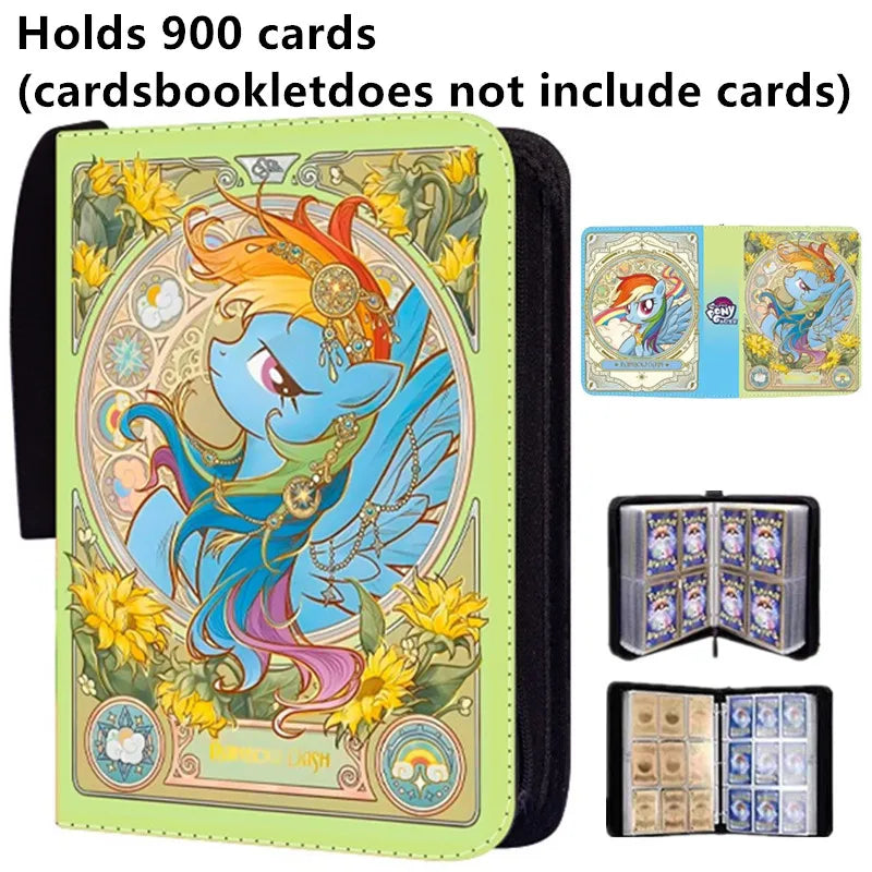 400Pcs/900Pcs My Little Pony Card Album Book Folder 4/9 Card Slots Collections Zipper Double Pocket Zipper Card Binder Holder