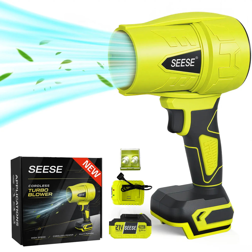 Unleash the Power of the Seese Turbo Jet Blower - The Ultimate Cordless Leaf and Snow Blower for Effortless Outdoor Cleaning!