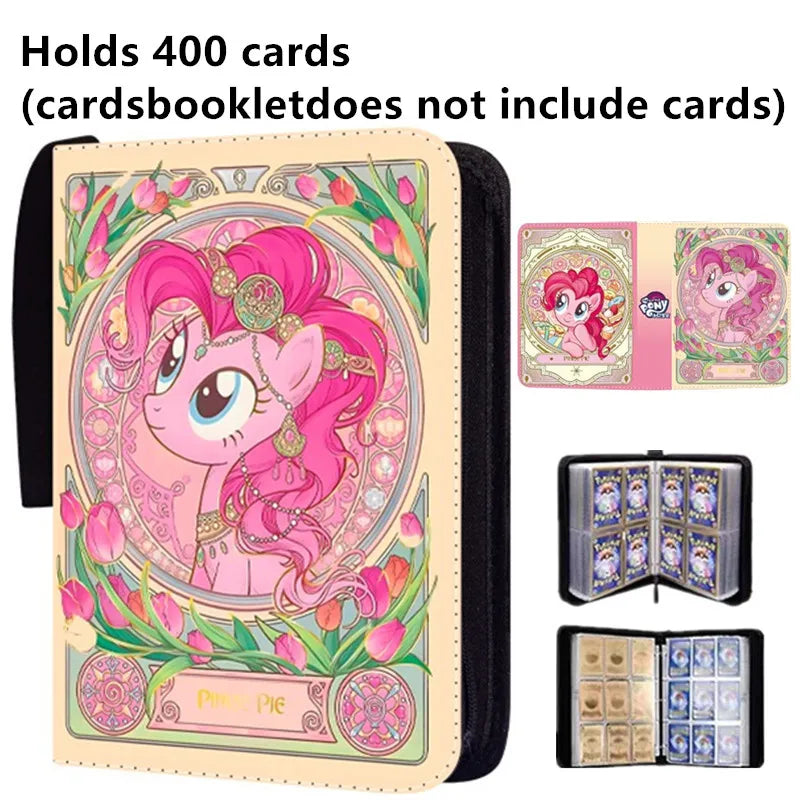 400Pcs/900Pcs My Little Pony Card Album Book Folder 4/9 Card Slots Collections Zipper Double Pocket Zipper Card Binder Holder