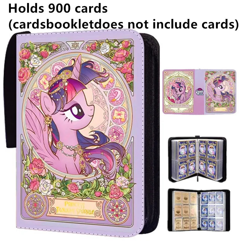 400Pcs/900Pcs My Little Pony Card Album Book Folder 4/9 Card Slots Collections Zipper Double Pocket Zipper Card Binder Holder