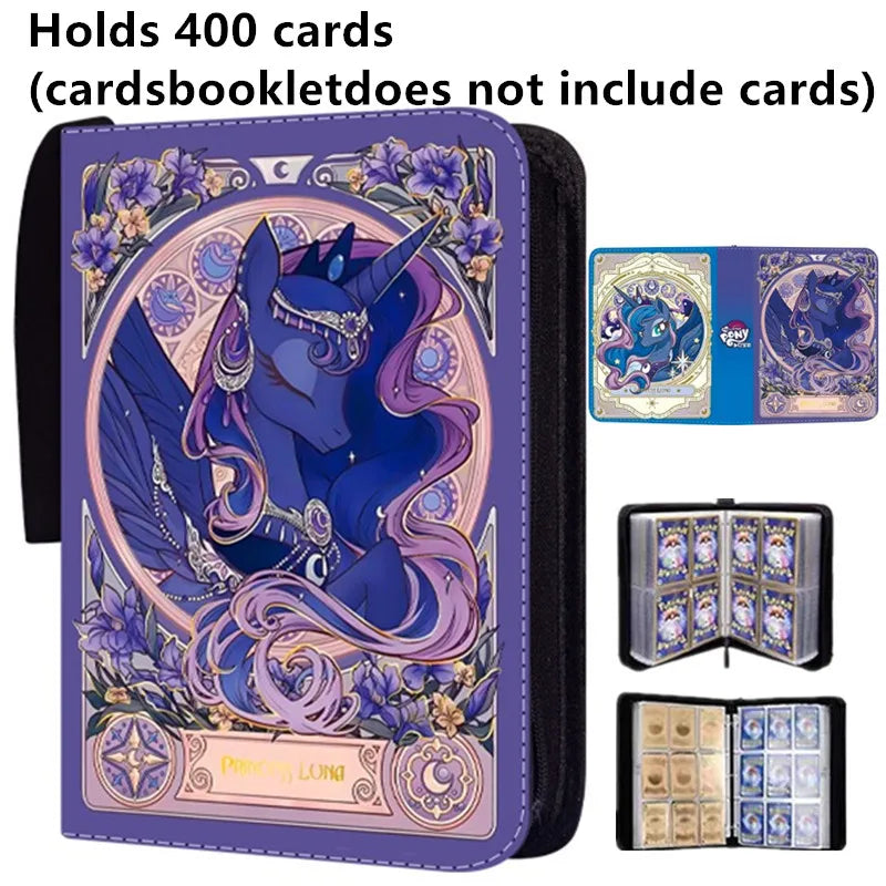 400Pcs/900Pcs My Little Pony Card Album Book Folder 4/9 Card Slots Collections Zipper Double Pocket Zipper Card Binder Holder