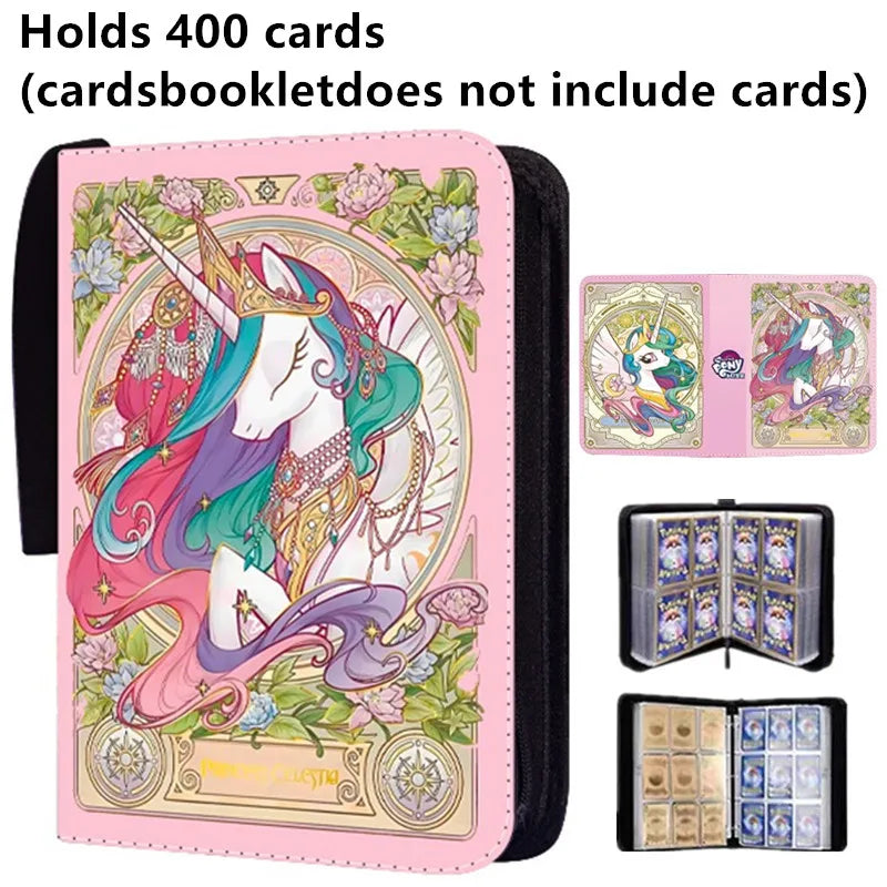 400Pcs/900Pcs My Little Pony Card Album Book Folder 4/9 Card Slots Collections Zipper Double Pocket Zipper Card Binder Holder